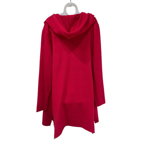 Vertigo Paris Red Hooded Open Front Cardigan W/ Pockets L - Picture 2 of 8